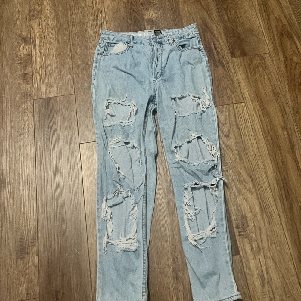 Distressed Light Blue Jeans